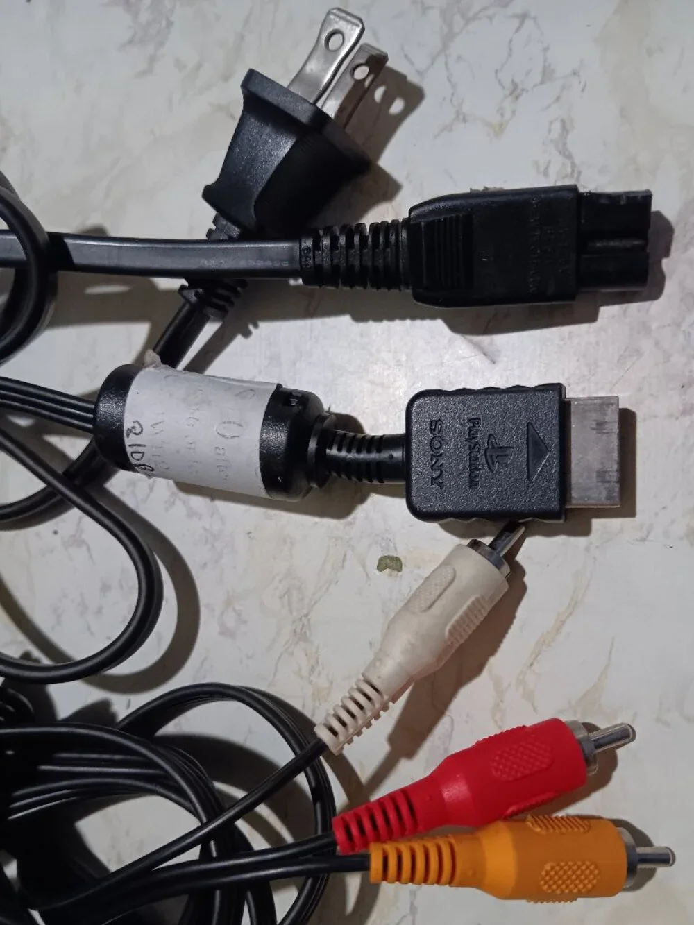 Playstation OEM AV Cord + Power Cable BUNDLE for PS2 Fat and PS1 Consoles